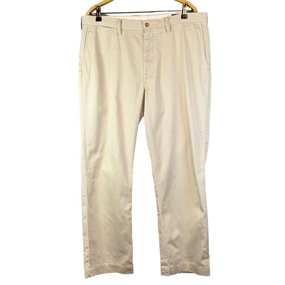 Polo Ralph Lauren Beige Classic Fit Khaki Twill Chino‎ Embroidered Logo Pants